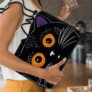Magic Cat Mac Book Pro 14" Sleeve - Black Cat Laptop Sleeve - Cat Face Mac Book